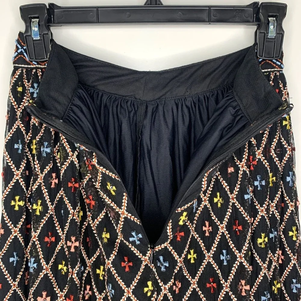 NWT TULAROSA Lexi Beaded Embroidered Black Sheer Maxi Skirt‎ Sz XXS - Picture 11 of 15